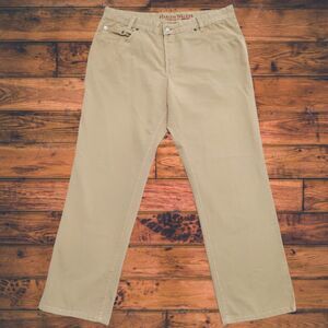 Joker Mens Jeans Size 38x30 Harlem Walker Khaki Double‎ Saddle Stitched Pants